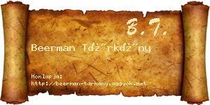 Beerman Tárkány névjegykártya